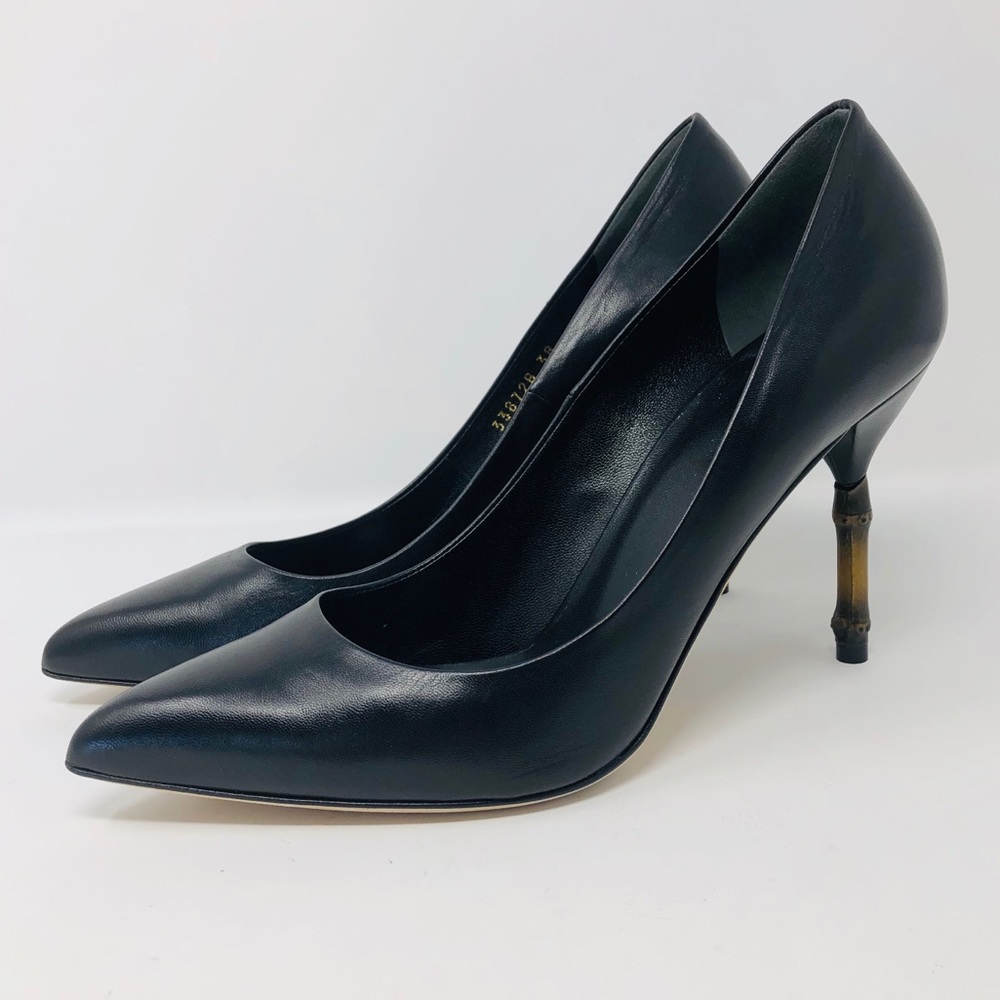 GUCCI KRISTEN BAMBOO HEEL PUMPS SZ38